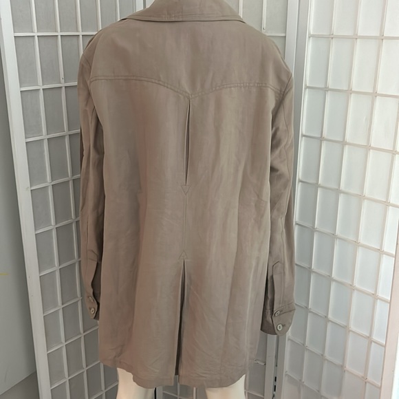 LINEN Blend Stella McCartney Tan Swing Coat Sz 40 - Picture 6 of 10